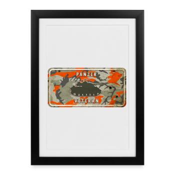Tank Veteran Vintage Design - Affiche encadrée (27 × 37 cm) - noir - Devant