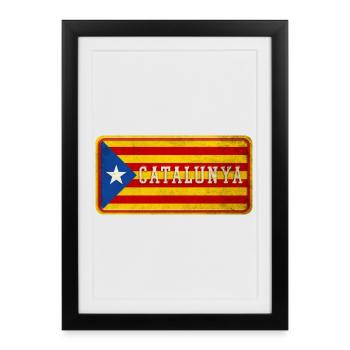 signe vintage catalogne - Affiche encadrée (27 × 37 cm) - noir - Devant