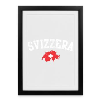 Swiss Map Emblem Crest - Framed poster (27 × 37 cm) - black - Front