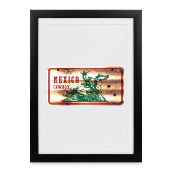 bouclier de cowboy du Mexique - Affiche encadrée (27 × 37 cm) - noir - Devant