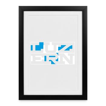 Mot-mot géométrique de Lucerne - Affiche encadrée (27 × 37 cm) - noir - Devant