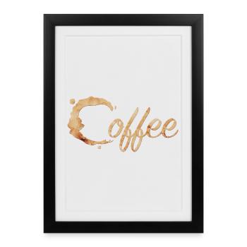 Café Tache Typographie Café - Affiche encadrée (27 × 37 cm) - noir - Devant