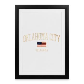 Oklahoma City Vintage Flag-Style - Framed poster (27 × 37 cm) - black - Front
