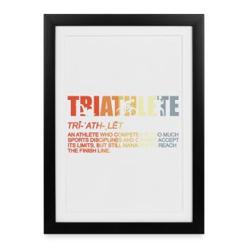 Définition du triathlète - Affiche encadrée (27 × 37 cm) - noir - Devant