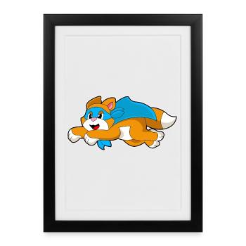 Cat Superhero Cloak - Framed poster (27 × 37 cm) - black - Front