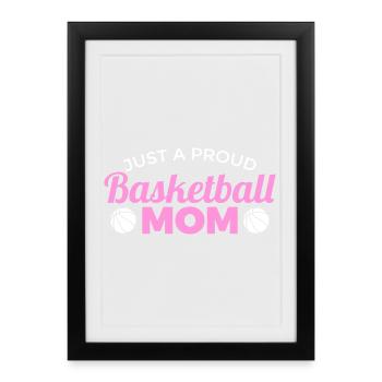 Maman basketball - Affiche encadrée (27 × 37 cm) - noir - Devant