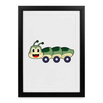 Voiture Caterpillar - Affiche encadrée (27 × 37 cm) - noir - Devant