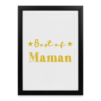 BONNE FÊTE MAMAN. MAMAN. FÊTE DES MÈRES. JE T'AIME - Affiche encadrée (27 × 37 cm) - noir - Devant
