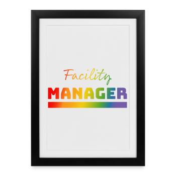 Tshirt Facility Manager arc-en-ciel - Affiche encadrée (27 × 37 cm) - noir - Devant
