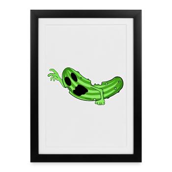 Zombie Cucumber Horror - Framed poster (27 × 37 cm) - black - Front