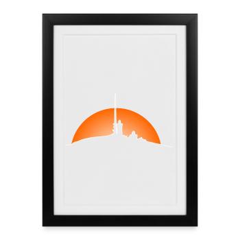 Harz Style - Brocken - Sonnenaufgang im Harz - Gerahmtes Poster (27 × 37 cm) - Schwarz - Vorne