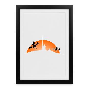 Walpurgis auf dem Brocken - Gerahmtes Poster (27 × 37 cm) - Schwarz - Vorne