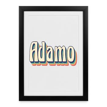 Vintage rétro Adam T-Shirt T-Shirt idée cadeau - Affiche encadrée (27 × 37 cm) - noir - Devant