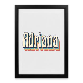 Adriana t-shirt retro vintage t-shirt gift - Framed poster (27 × 37 cm) - black - Front