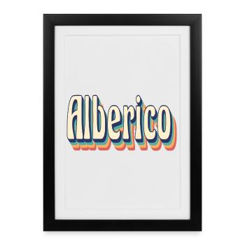 Alberico t-shirt retro vintage t-shirt gift - Framed poster (27 × 37 cm) - black - Front
