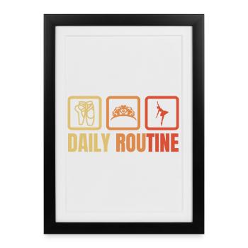 Routine quotidienne de ballet - Affiche encadrée (27 × 37 cm) - noir - Devant