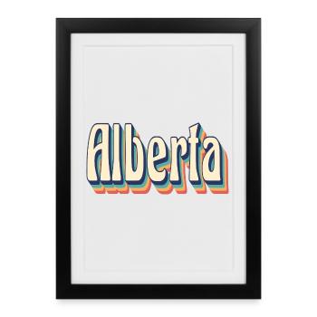 Vintage Retro Alberta T-Shirt Geschenk T-Shirt - Gerahmtes Poster (27 × 37 cm) - Schwarz - Vorne