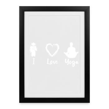 I Love Yoga - Framed poster (27 × 37 cm) - black - Front