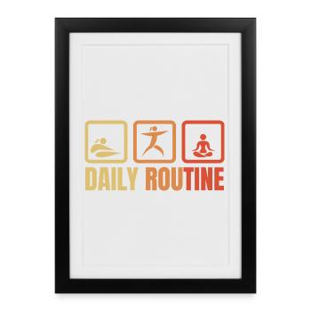 Routine quotidienne de yoga - Affiche encadrée (27 × 37 cm) - noir - Devant