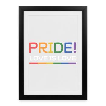 LGBTQ Pride Month - Pride. Love is Love - Framed poster (27 × 37 cm) - black - Front