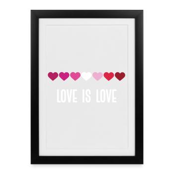 LGBT Pride Month - Love is Love (Lesbian) - Framed poster (27 × 37 cm) - black - Front