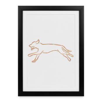 Dessin de chien - Affiche encadrée (27 × 37 cm) - noir - Devant