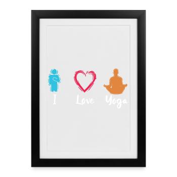 I love yoga - Framed poster (27 × 37 cm) - black - Front