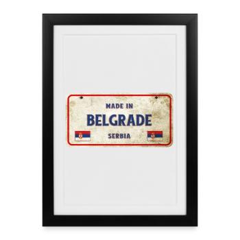 Belgrade Serbia vintage sign - Framed poster (27 × 37 cm) - black - Front