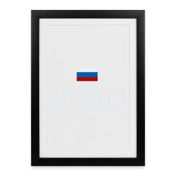 Drapeau russe, fierté russe - Affiche encadrée (27 × 37 cm) - noir - Devant
