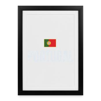 Drapeau portugais, fierté portugaise - Affiche encadrée (27 × 37 cm) - noir - Devant