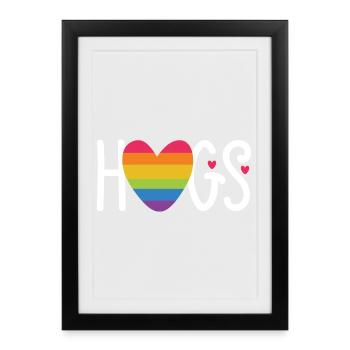 Mois de la fierté LGBT - Câlins - Affiche encadrée (27 × 37 cm) - noir - Devant