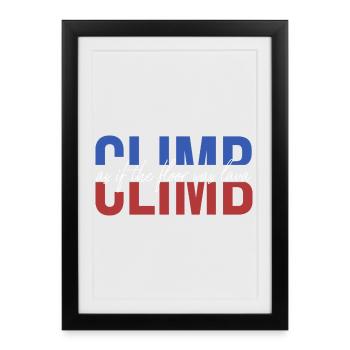 Le couloir est de la lave, du bloc, de l’escalade, de l’escalade, du rétro - Affiche encadrée (27 × 37 cm) - noir - Devant