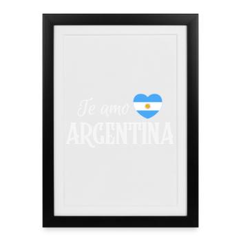 Ich liebe Argentinien, argentinischer Stolz - Gerahmtes Poster (27 × 37 cm) - Schwarz - Vorne