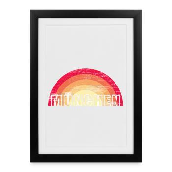 Munich - Vintage Logo - Sunset MUNICH - Framed poster (27 × 37 cm) - black - Front