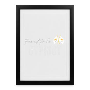 Cyprus flag, Cypriot pride - Framed poster (27 × 37 cm) - black - Front