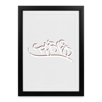 Design parisien de style graffiti - Affiche encadrée (27 × 37 cm) - noir - Devant