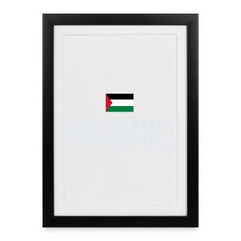 Drapeau palestinien, patriote palestinien - Affiche encadrée (27 × 37 cm) - noir - Devant