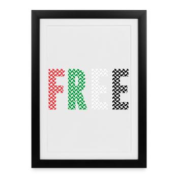 Palestine libre - Affiche encadrée (27 × 37 cm) - noir - Devant