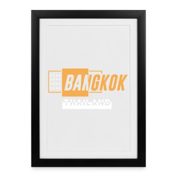Bangkok Thailand Travel Vacation Shirt - Framed poster (27 × 37 cm) - black - Front