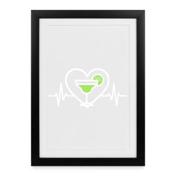 Margarita Heart Lime Cocktail - Framed poster (27 × 37 cm) - black - Front