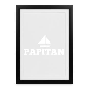 Papitän Father's Day Best Dad Anchor - Framed poster (27 × 37 cm) - black - Front