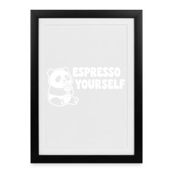 Panda Espresso Yourself Motif - Affiche encadrée (27 × 37 cm) - noir - Devant