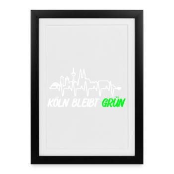 Koeln_bleibt_gruen_ _skyline - Framed poster (27 × 37 cm) - black - Front