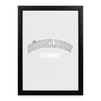 Düsseldorf, Germany, City, Retro College - Framed poster (27 × 37 cm) - black - Front