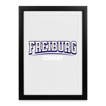 Collège de Fribourg, Allemagne Design - Affiche encadrée (27 × 37 cm) - noir - Devant