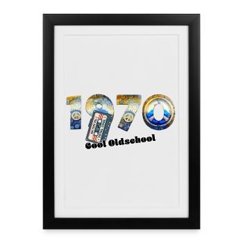 1970 Jahrgang Retro Vintage – Kassette – Cool Olds - Gerahmtes Poster (27 × 37 cm) - Schwarz - Vorne