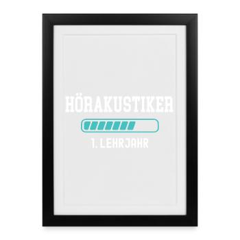 Hearing aid acoustician training 1 year of apprenticeship 1st year of work - Framed poster (27 × 37 cm) - black - Front