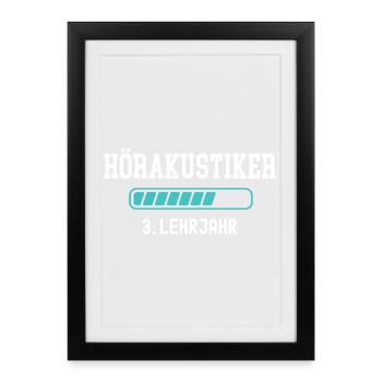 Formation d’acousticien en appareils auditifs : apprentissage de 3 ans - Affiche encadrée (27 × 37 cm) - noir - Devant