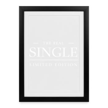 The Real Single Édition Limitée – Design Drôle - Affiche encadrée (27 × 37 cm) - noir - Devant