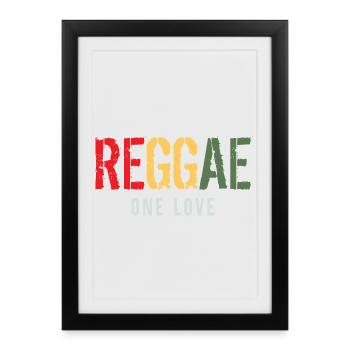 Palette de couleurs Reggae One Love - Affiche encadrée (27 × 37 cm) - noir - Devant